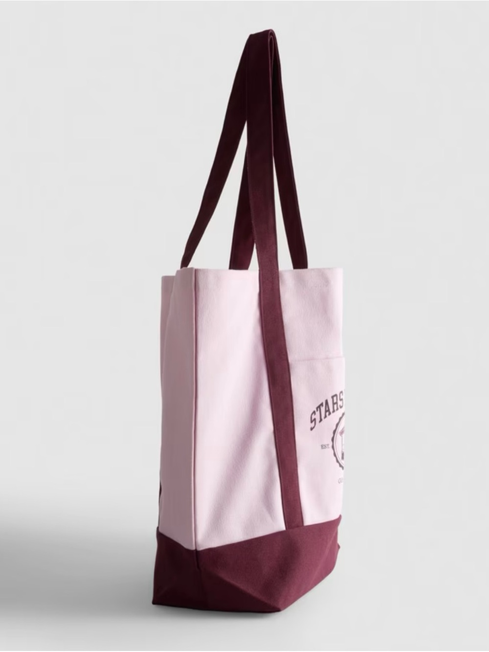 Gilmore Girls Stars Hollow Canvas Tote in Light Pink and Maroon - Picture 12 of 14